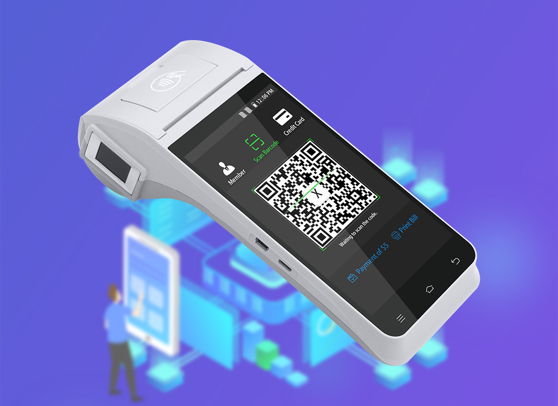 S80 minangka terminal POS Android 5,5 inci kanthi scanner barcode