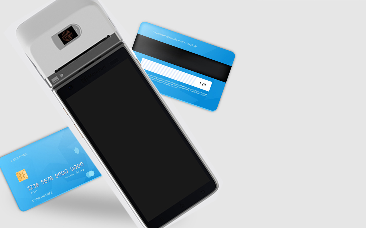 S90 כף יד אנדרואיד POS עם קורא כרטיסי אשראי