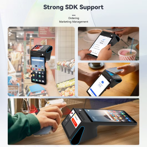 Pos 8 Inch Android 12 All in One Handheld Pos 4GB+64GB Mobile Pos Machine 80Mm Printer for Catering Industry