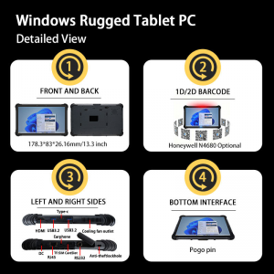 3.3 Inch Waterproof windows Industrial Tablet Pc 1.3GHz Intel I5-1235U Industrial Rugged Tablet