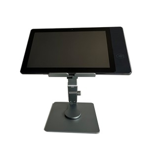 China cheap Android fingerprint tablet H101 is a desktop Tablet POS with 10.1inch touch screen and front NFC reader