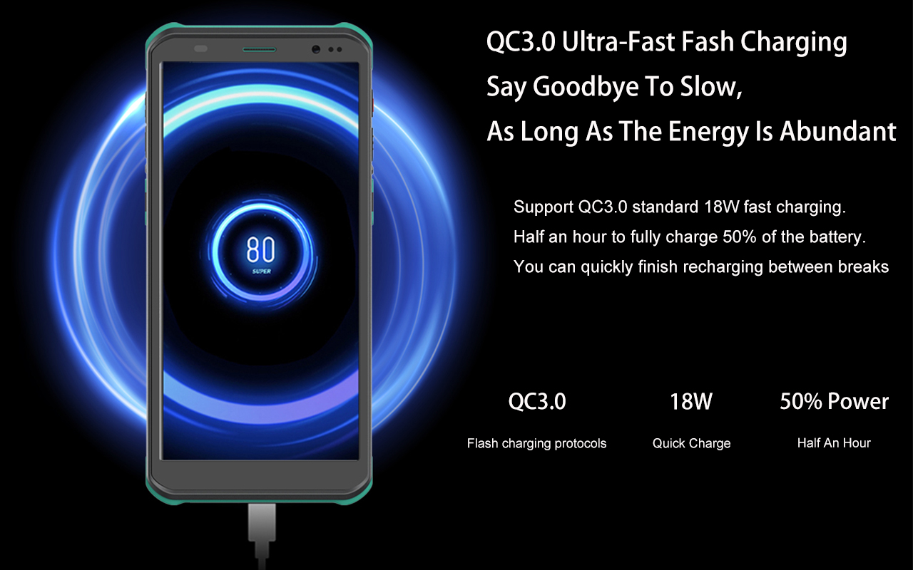 C5 Rugged IP68 Android PDA terminal with fast charging