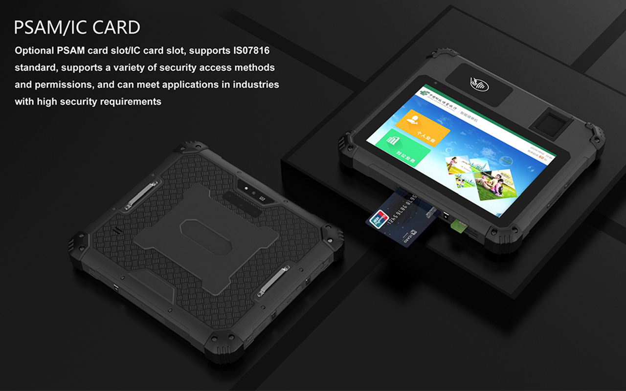 H80 is Android 4g Lte Biometric Fingerprint Barcode Scanner Waterproof Rugged Tablet Pc With RFID Reader