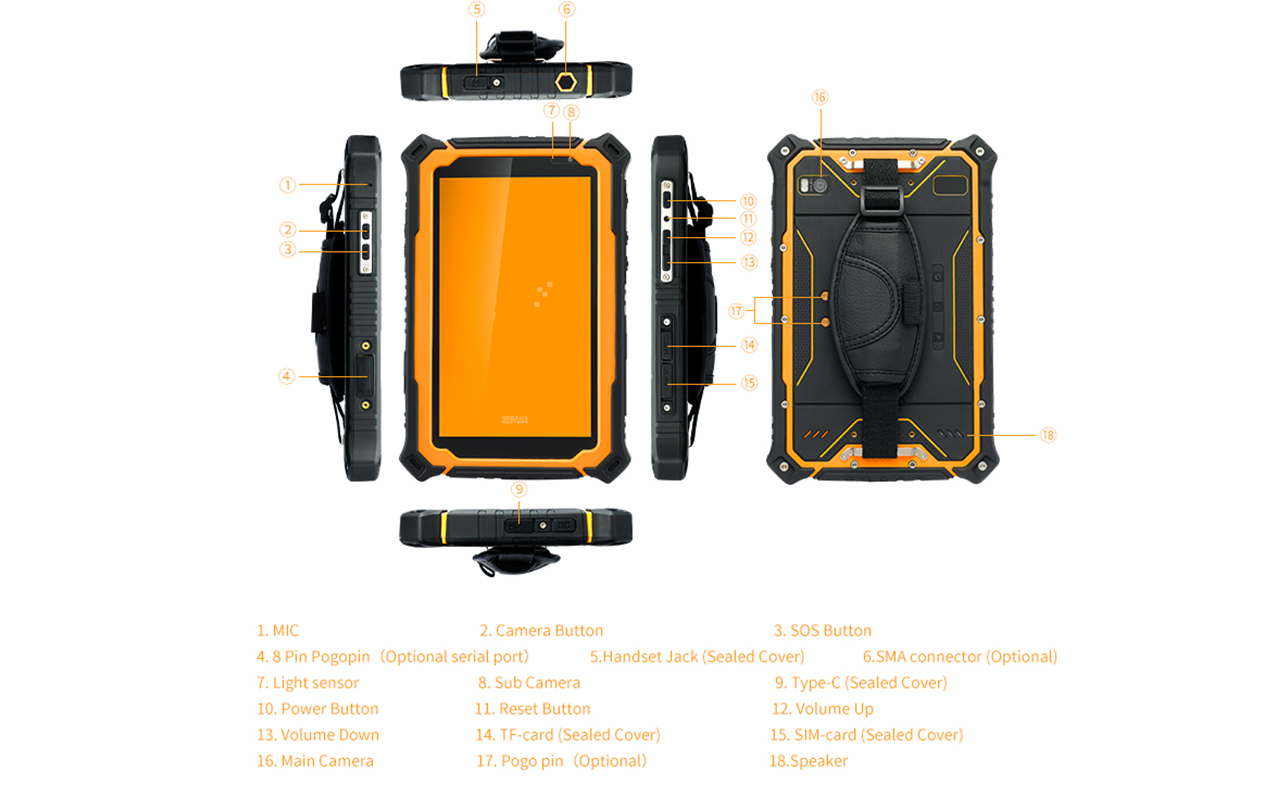 T71 is a custom industrial tablet pc manufacture 7 inch rugged tablet with 1000 nits touch screen