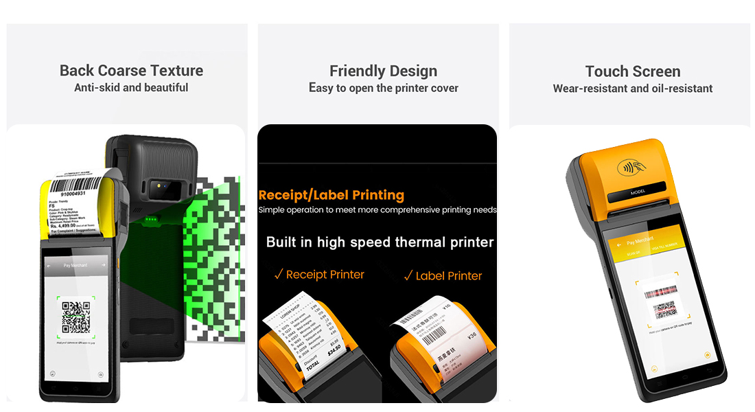 5.5inch Mobile 4G Android POS with thermal printer