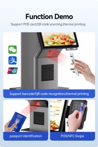 Pos Terminal 15.6 Inch Self Service Ordering Payment Touch Screen Kiosk Self Pay Machine Kiosk for Chain Store Restaurant