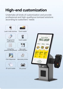 32inch Hotel Desktop Self Check in Kiosk Android Pos Payment Kiosk Touch Screen Self Service Kiosk With Passport Scanner Card Dispenser